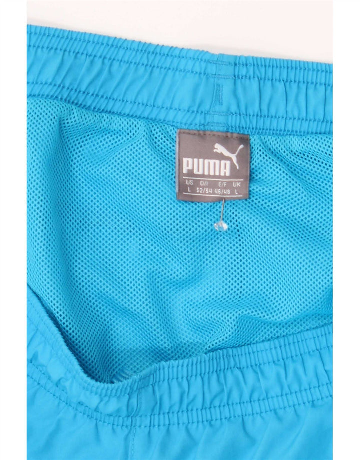 Męskie spodenki kąpielowe Puma z grafiką, duże, niebieskie, z poliestru