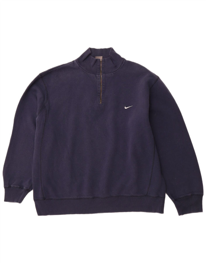 Męski sweter NIKE z zamkiem błyskawicznym, UK 45/47 XL, granatowy, bawełniany