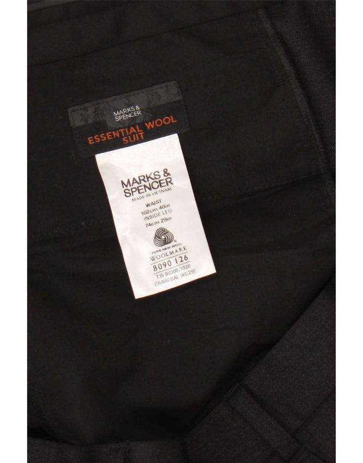 Męskie spodnie Chino Marks & Spencer W40 L29 Szara wełna