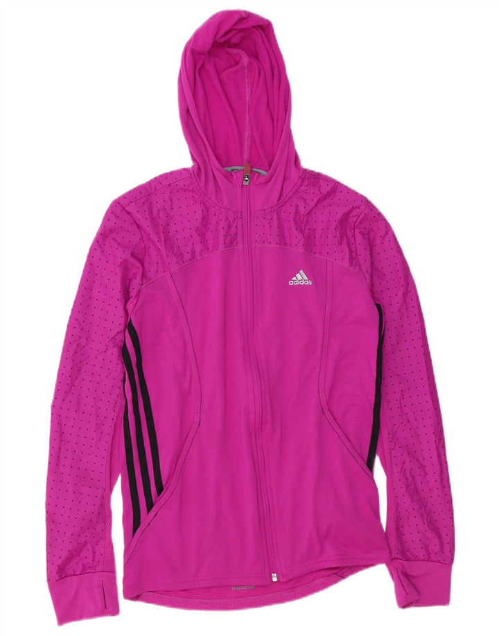 ADIDAS Womens Climalite Oversized Tracksuit Top Jacket UK 8/10 Small Pink