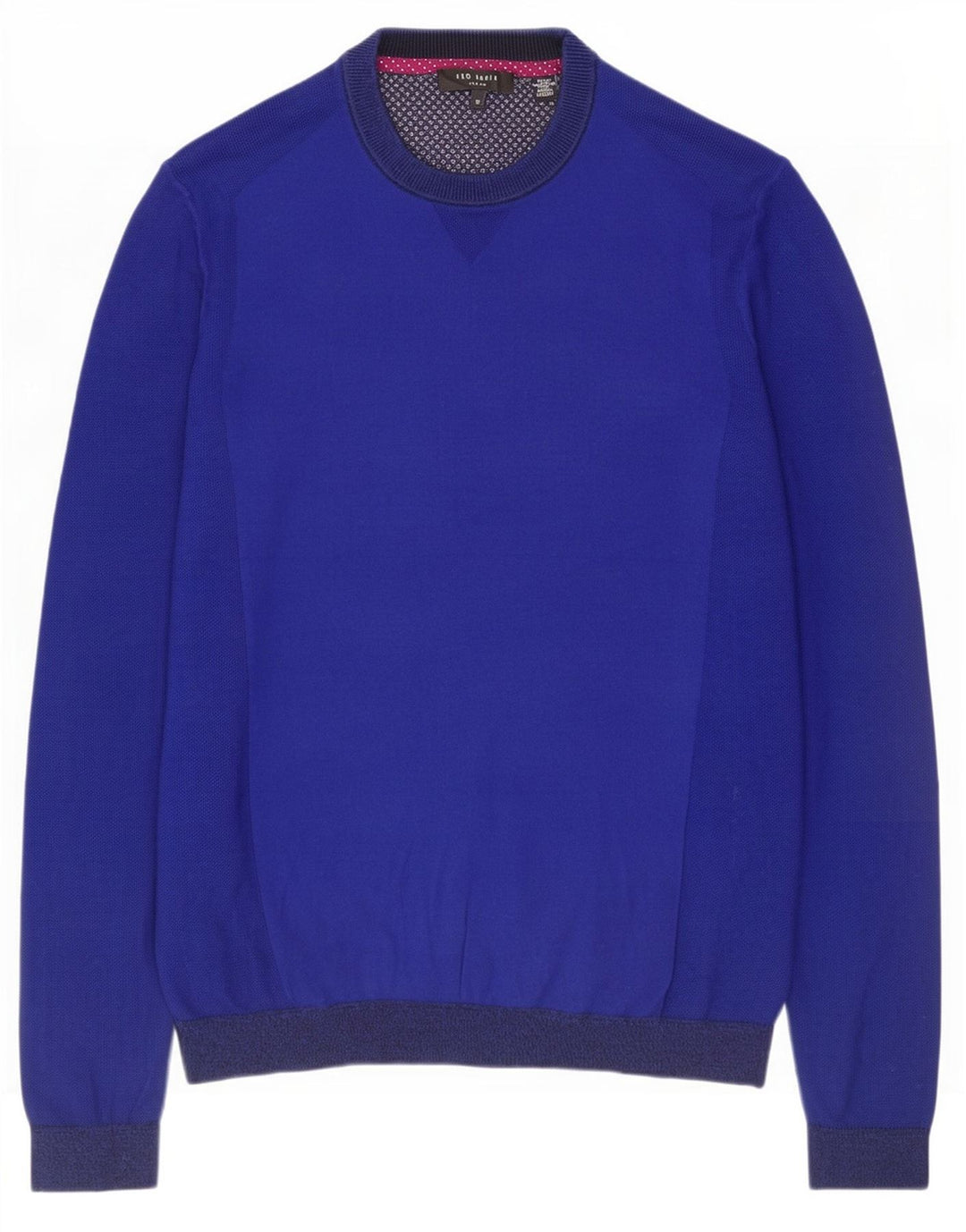 Męski sweter Ted Baker z okrągłym dekoltem, rozmiar 3, średni, granatowy, bawełniany