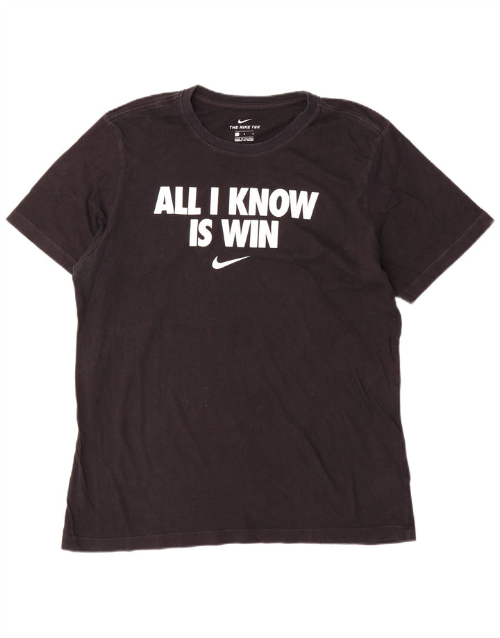 Męski T-shirt z grafiką Nike, duży, czarny, bawełniany