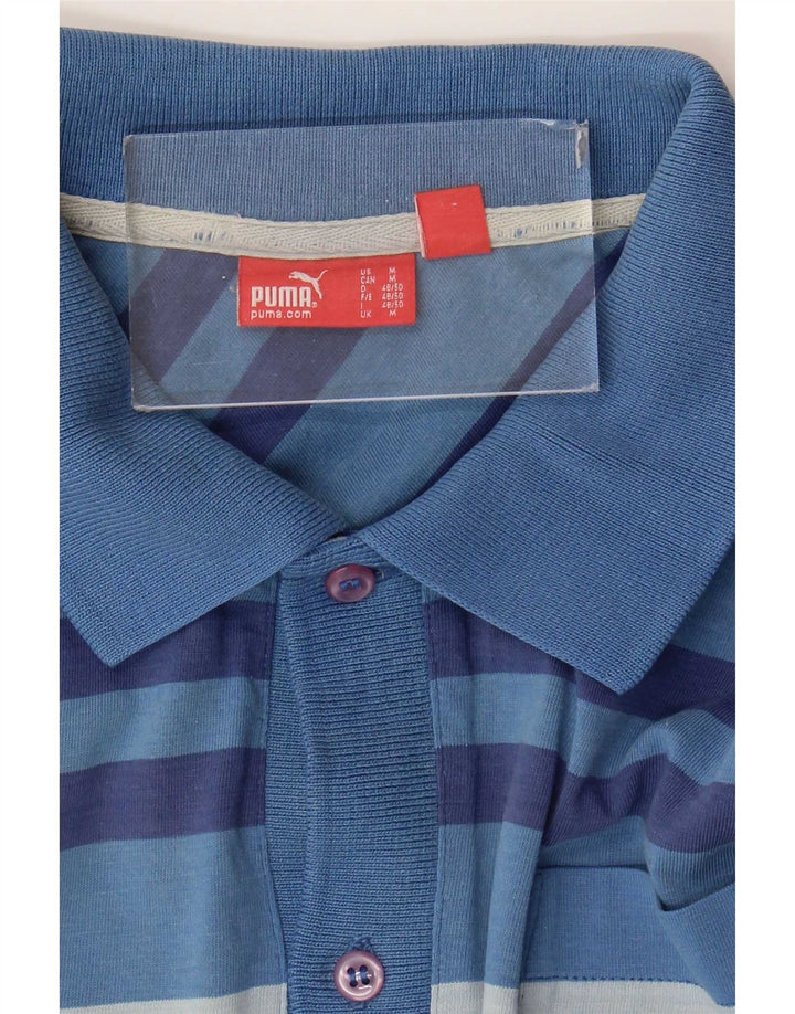 Męska koszulka polo Puma w średnie niebieskie paski