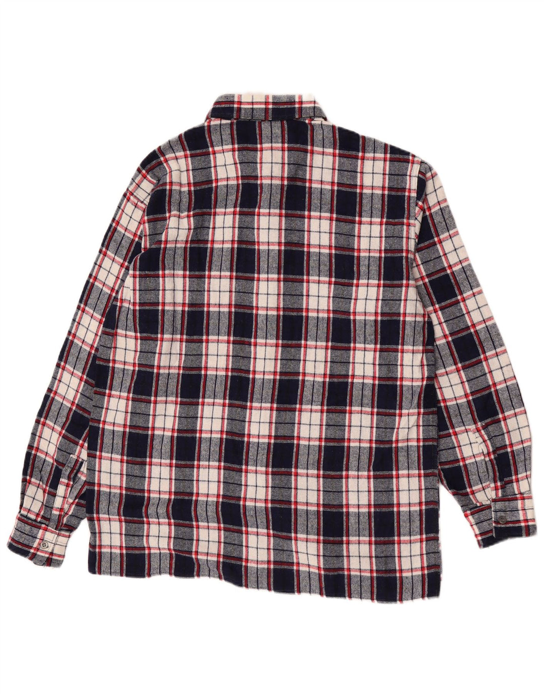 Vintage męska koszula flanelowa w kratkę, średni granat