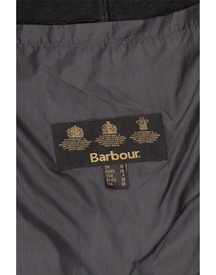 BARBOUR Womens Quilted Jacket UK 10 Small  Navy Blue Polyamide Vintage Barbour and Second-Hand Barbour from Messina Hembry 