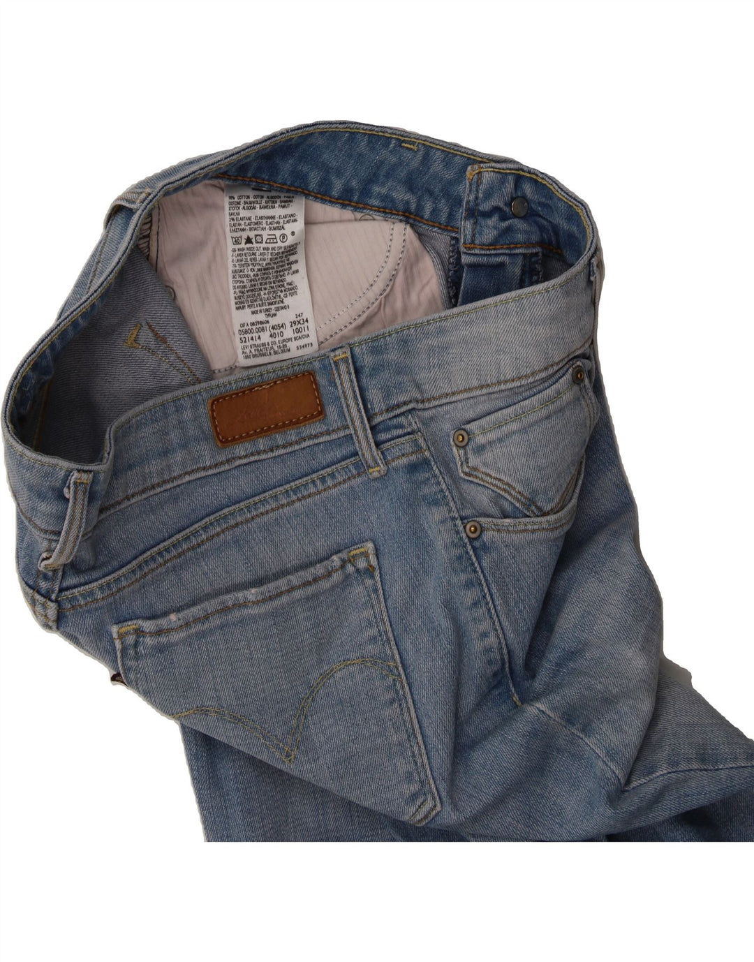 LEVI'S Womens Straight Jeans W29 L34 Blue Cotton Vintage Levi's and Second-Hand Levi's from Messina Hembry 