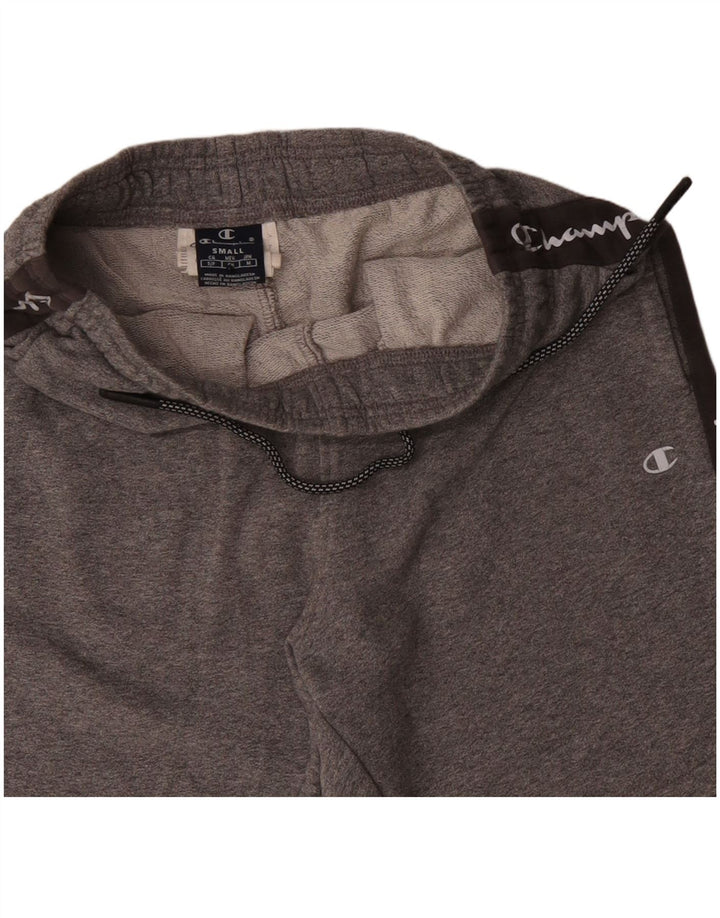 Męskie spodenki sportowe Champion Graphic, małe, szare, bawełniane z blokami kolorów