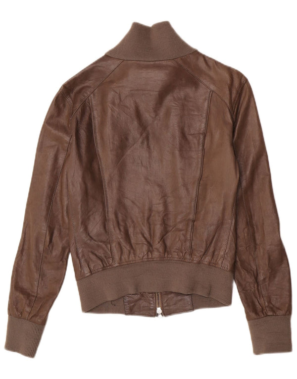 Vintage damska kurtka skórzana Crop IT 40 Small Brown