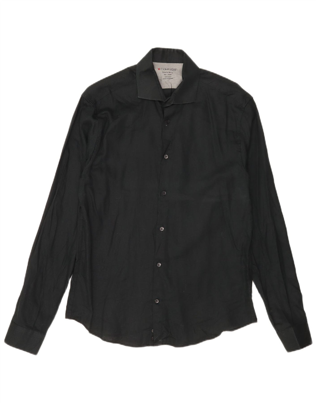 Męska koszula Calvin Klein Extra Slim Fit, rozmiar 15 1/2, średnia czarna bawełna