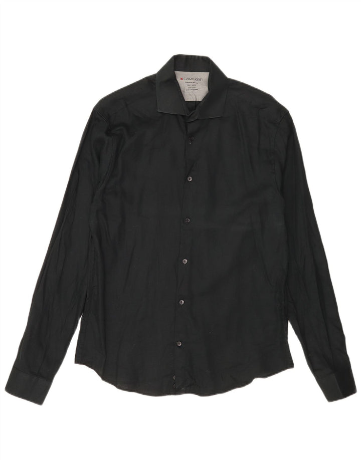 Męska koszula Calvin Klein Extra Slim Fit, rozmiar 15 1/2, średnia czarna bawełna