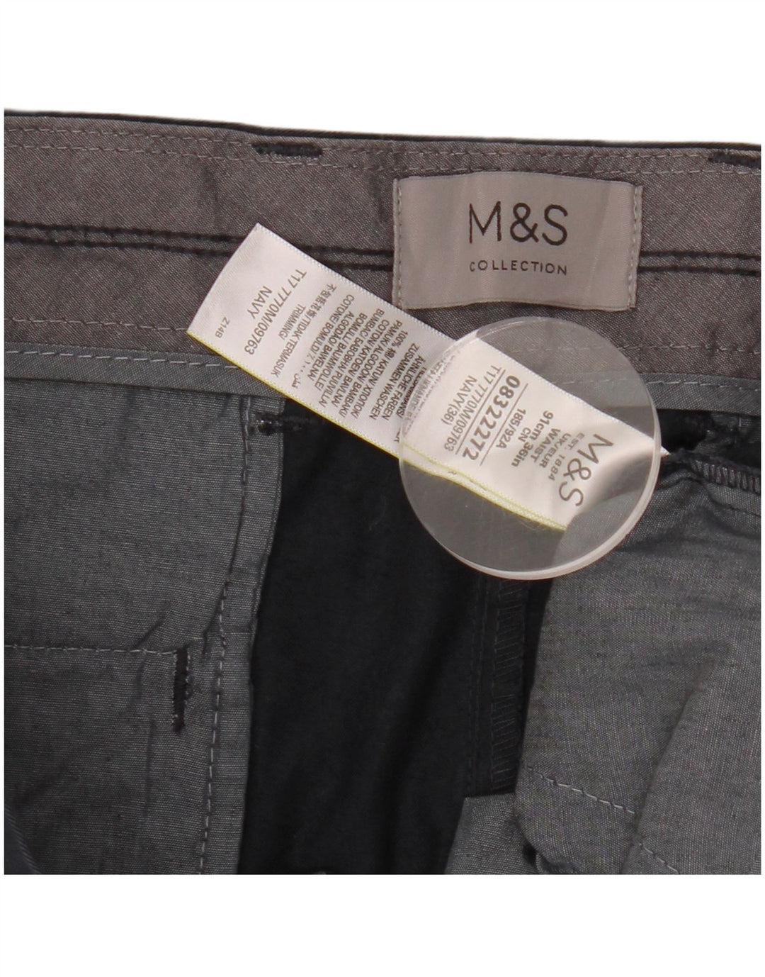 Marks & Spencer Męskie spodenki Chino W36, duże, granatowe, bawełniane
