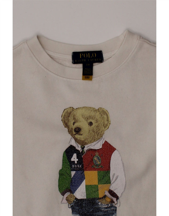 POLO RALPH LAUREN Chłopięca bluza z grafiką, 7-8 lat, mała, biała