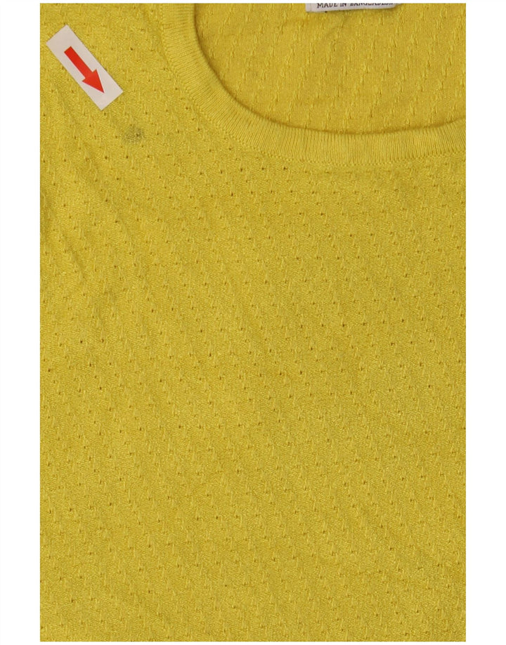 Sweter damski Zara z okrągłym dekoltem UK 12, średni żółty