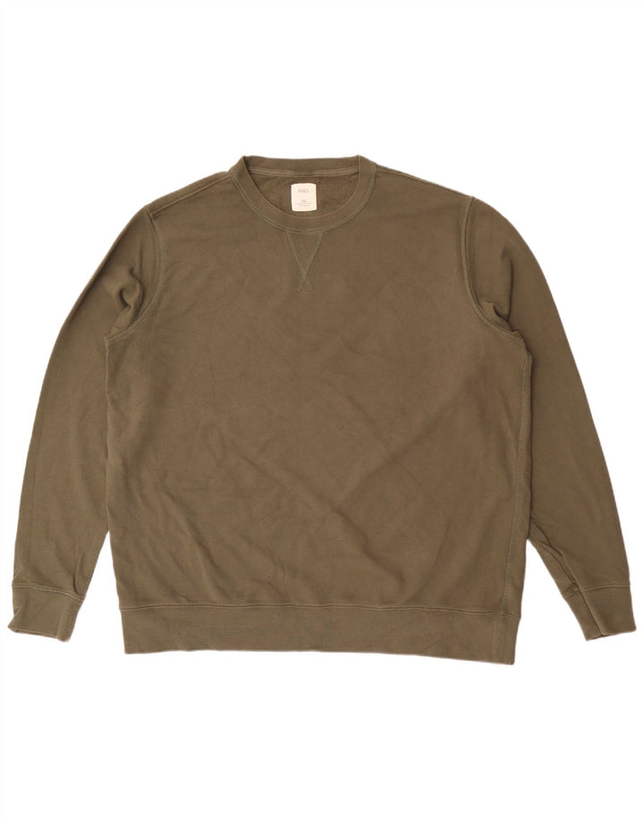 Marks & Spencer Męski sweter, bluza, 2XL, bawełna khaki