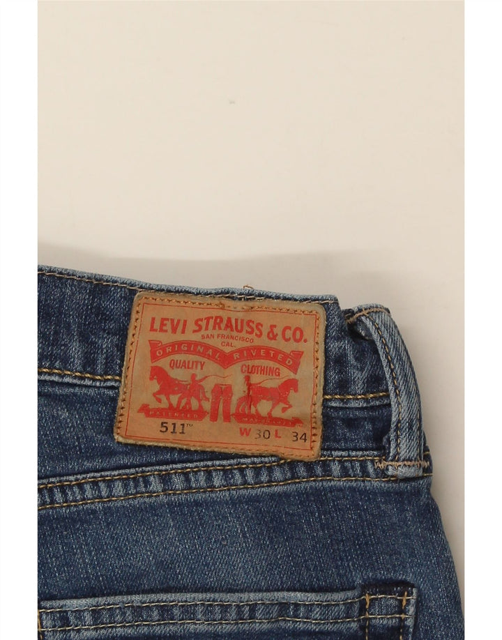 Damskie jeansy Levi's 511 Slim W30 L28 Niebieskie bawełniane