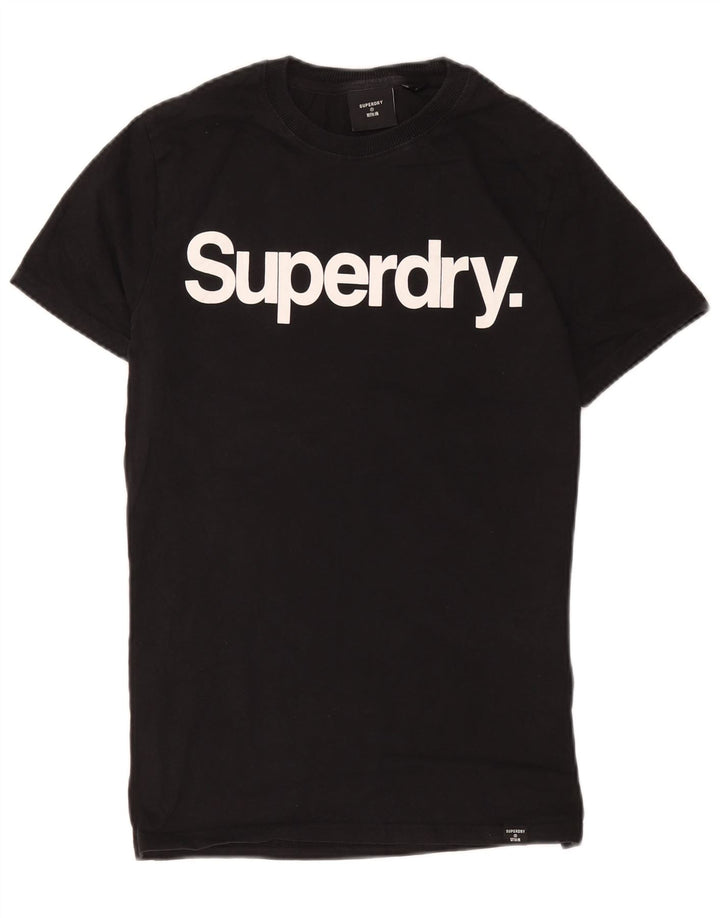 Męski T-shirt z grafiką Superdry, bawełniany, średni czarny