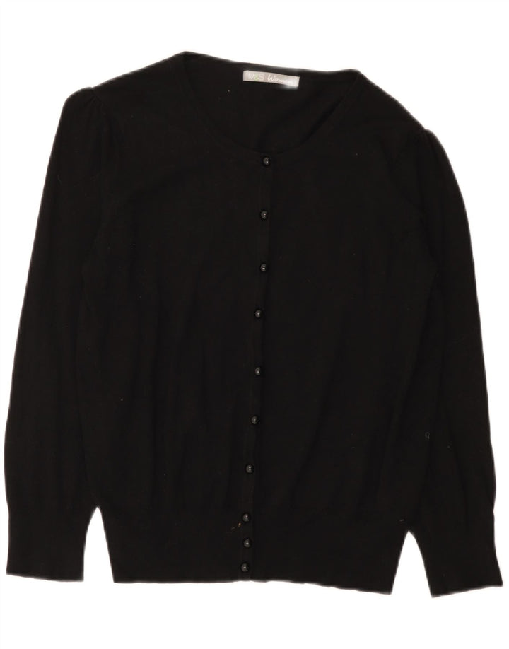 Marks & Spencer Damski sweter kardigan UK 16, duża, czarna wiskoza