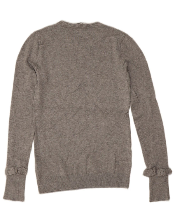 Sweter damski Zara z okrągłym dekoltem UK 10 Small, szara wiskoza