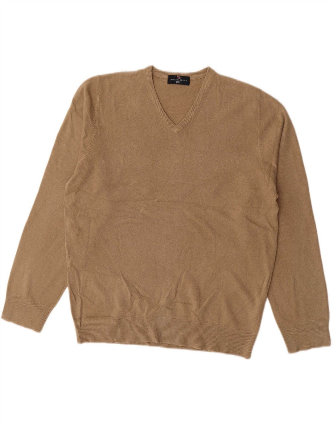 MARKS & SPENCER Męski sweter z dekoltem w kształcie litery V, UK 41/43, duży beż