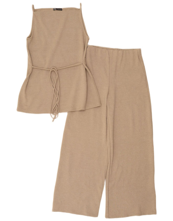 Dwuczęściowy zestaw damski Zara UK 8 Small W28 L28 Beżowy poliester