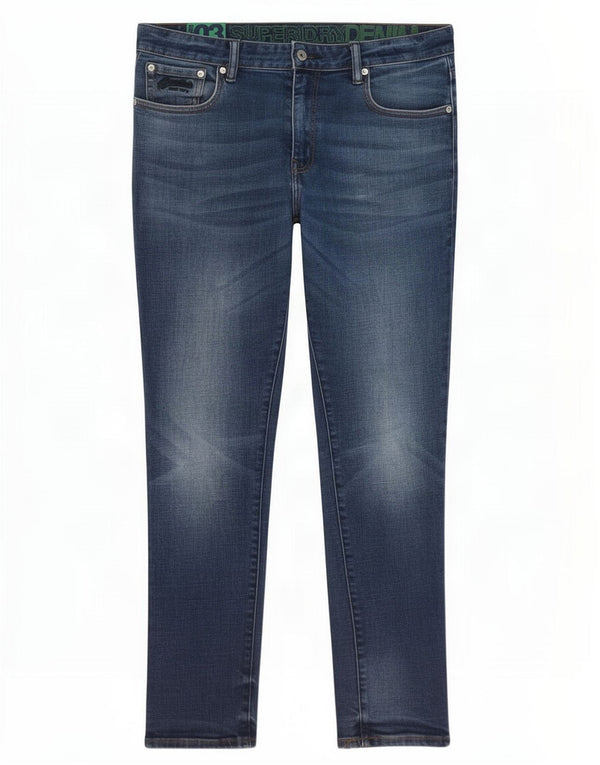 Damskie jeansy Superdry Slim W34 L29 Niebieskie, bawełniane