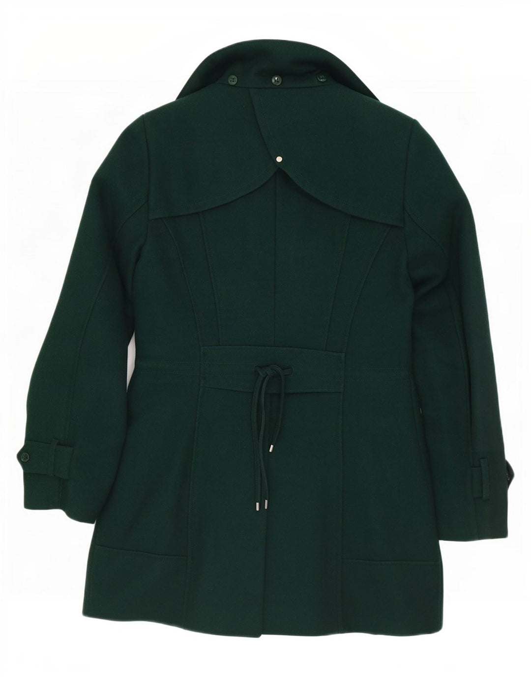 Trencz damski Calvin Klein UK 10 Small, zielony, wełniany, klasyczny