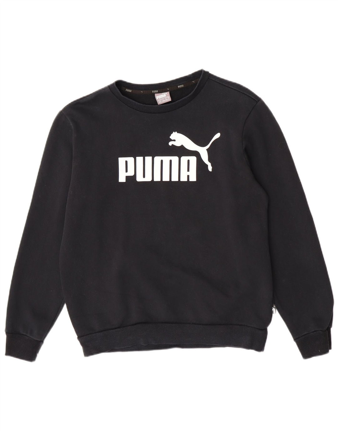 Męska bluza z grafiką Puma, średnia czarna, bawełniana