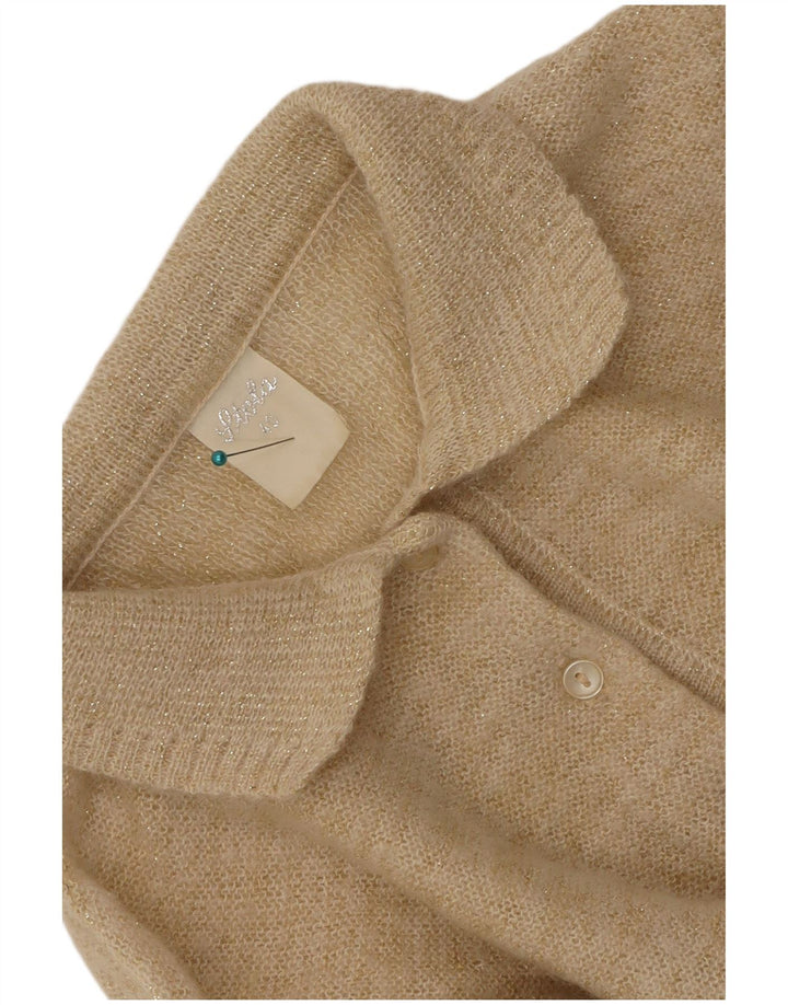 Vintage damski sweter oversize z golfem EU 40 średni beż