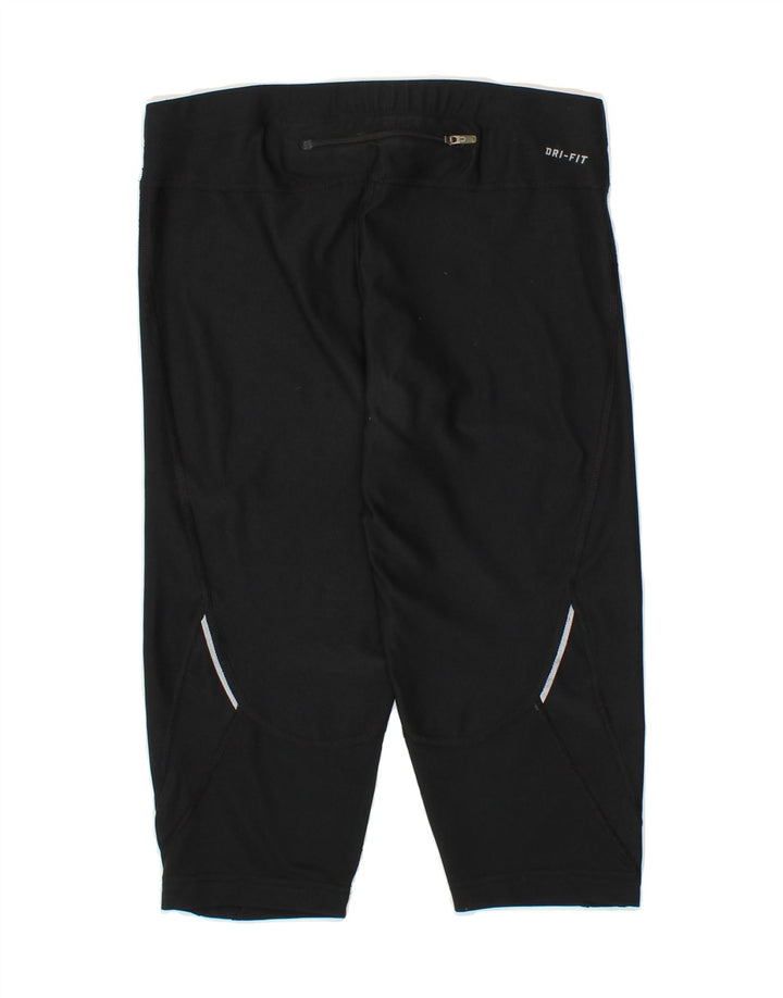 NIKE Womens Dri Fit Capri Leggings UK 10 Small Black Polyester Vintage Nike and Second-Hand Nike from Messina Hembry 