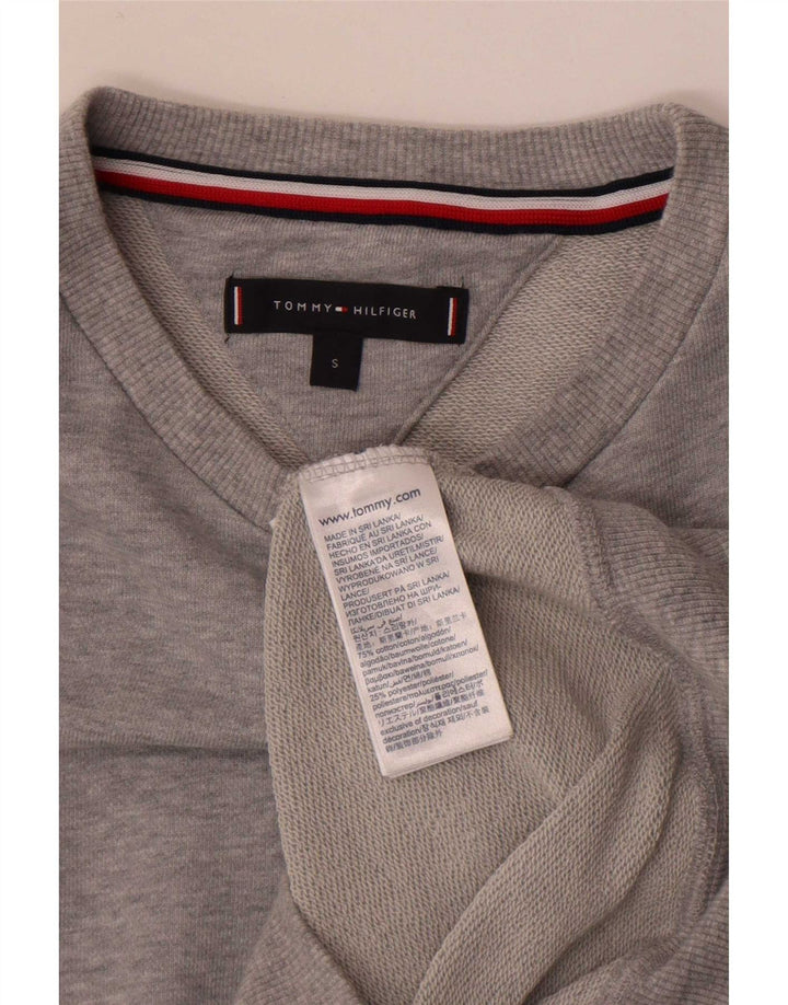 Męska bluza z grafiką Tommy Hilfiger, mała, szara, bawełniana w bloki kolorów