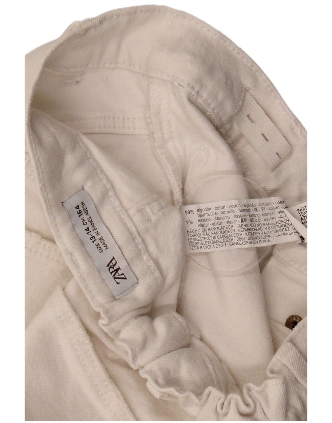 Spodenki dżinsowe ZARA dziewczęce 13-14 lat W27 biała bawełna