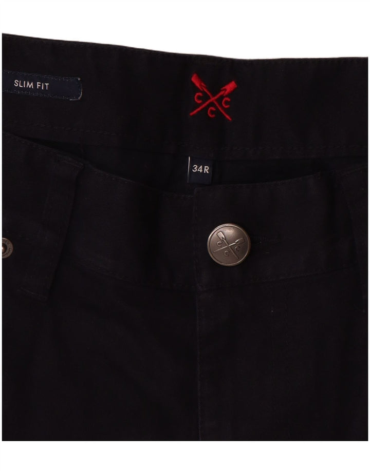 CREW CLOTHING Damskie spodnie typu casual slim fit W34 L31 Granatowa bawełna