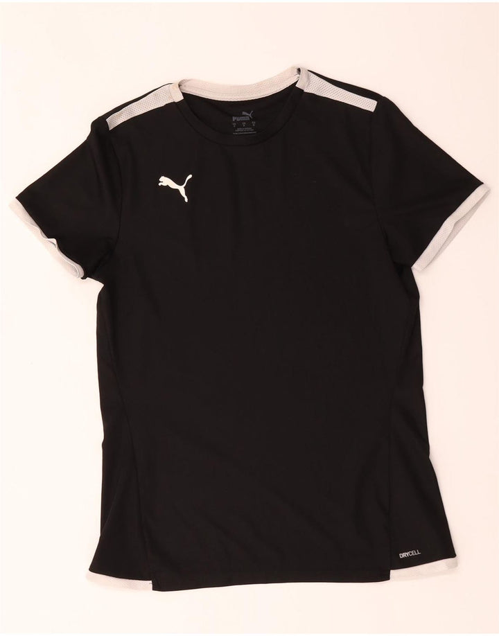 T-shirt chłopięcy Puma, 13-14 lat, mały, czarny, z blokami kolorów, poliester