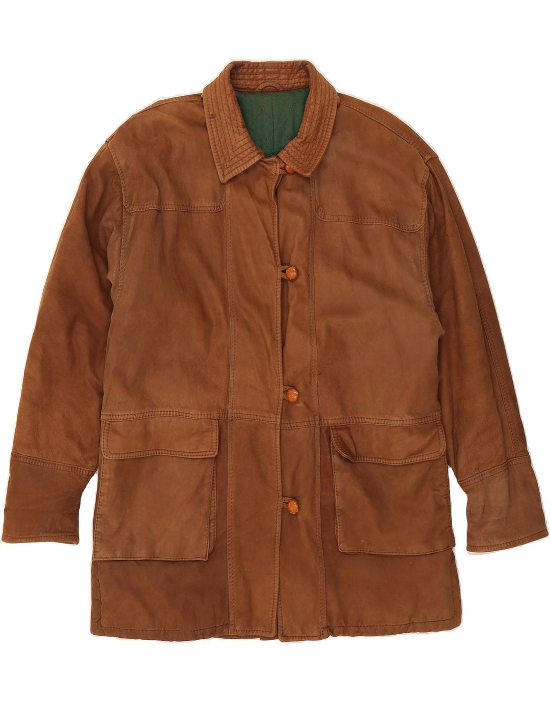 GARA Womens Suede Coat UK 18 XL Brown Vintage Gara and Second-Hand Gara from Messina Hembry 