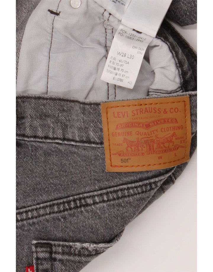 Męskie dżinsy Levi's 501 Straight W28 L27 Szara bawełna