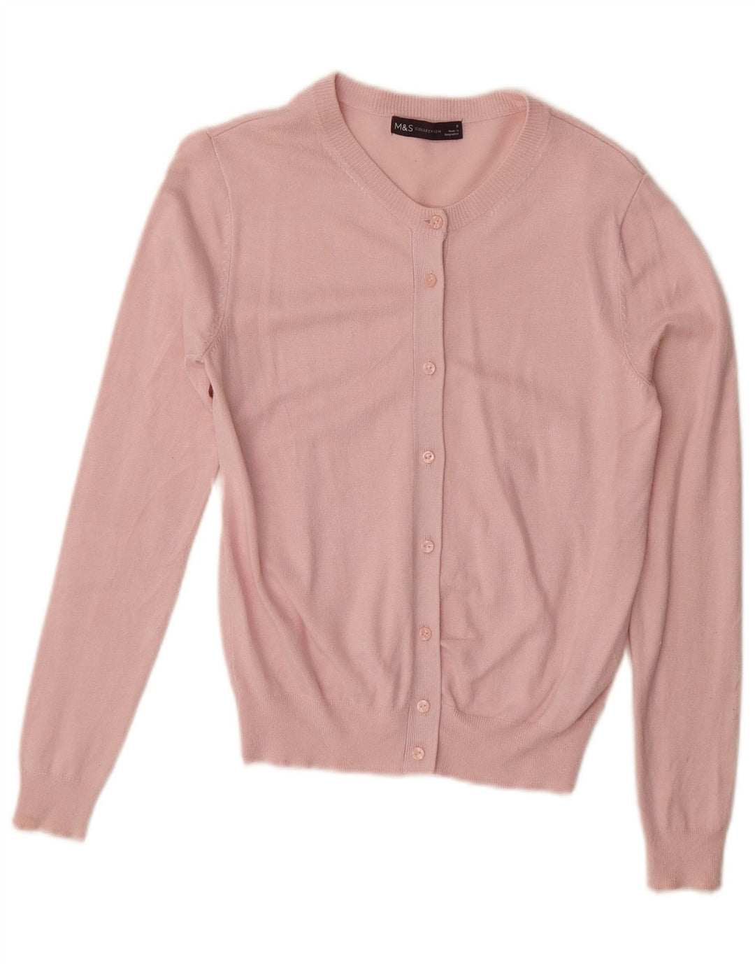 MARKS & SPENCER Damski sweter kardigan UK 8 Small Pink Wiskoza