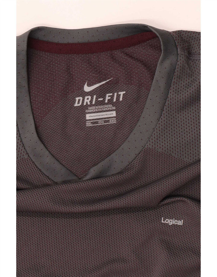 Męska koszulka Nike z rękawem 3/4, 2XL, szarym blokiem kolorów