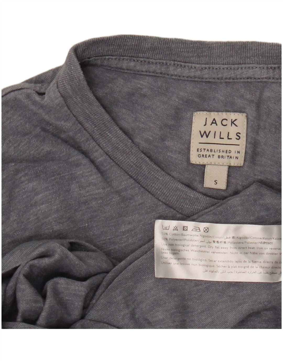 T-shirt męski Jack Wills, mały, szary, z bawełny w plamki