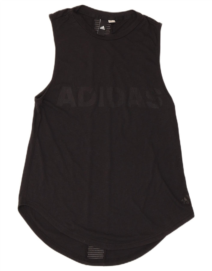 Damski top ADIDAS z grafiką, UK 8, mały, czarny