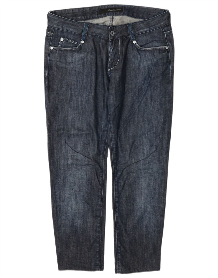 Damskie jeansy Calvin Klein Cropped W29 L24 Granatowe, bawełniane