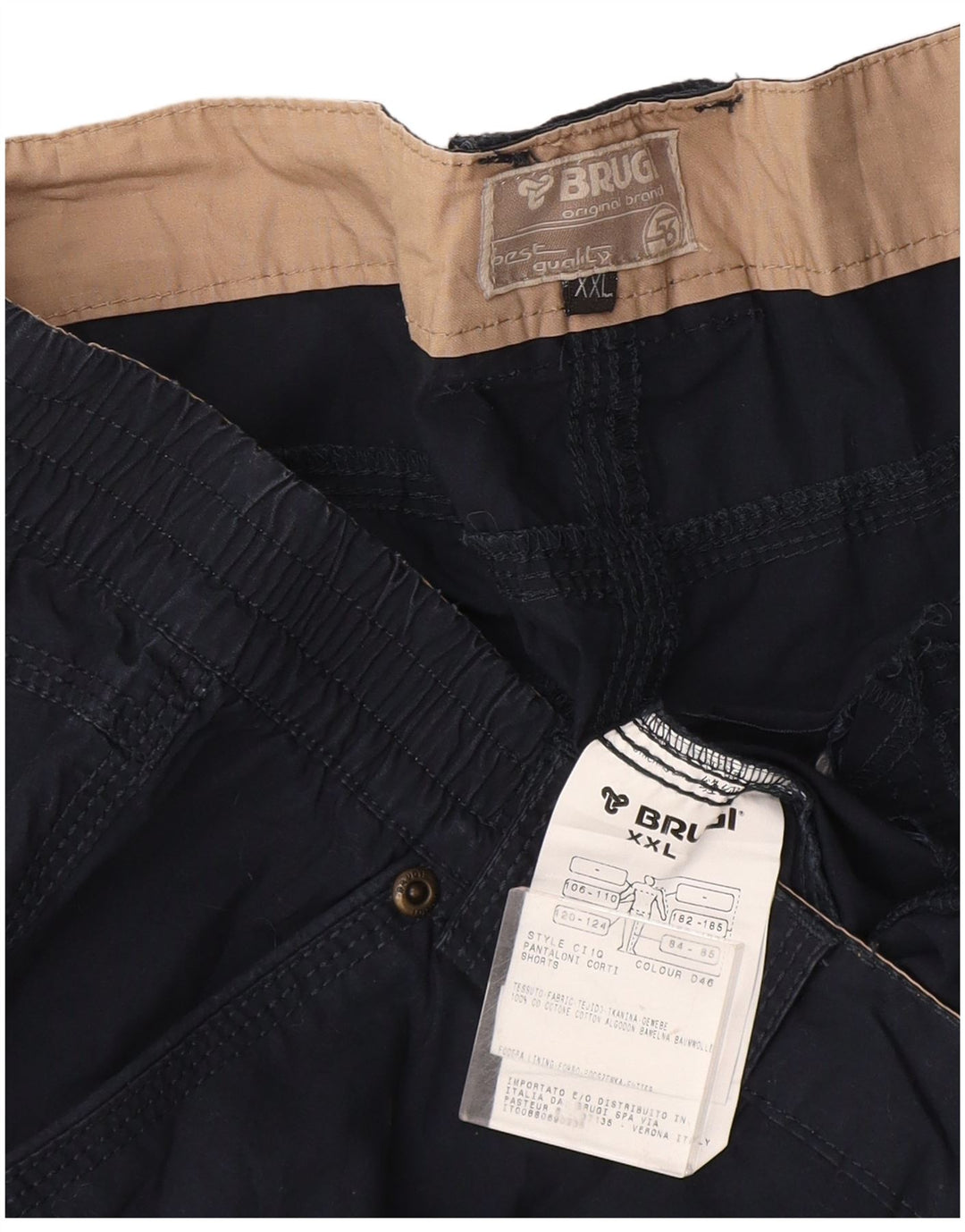 Męskie spodenki cargo Brugi 2XL W44 Granatowa bawełna