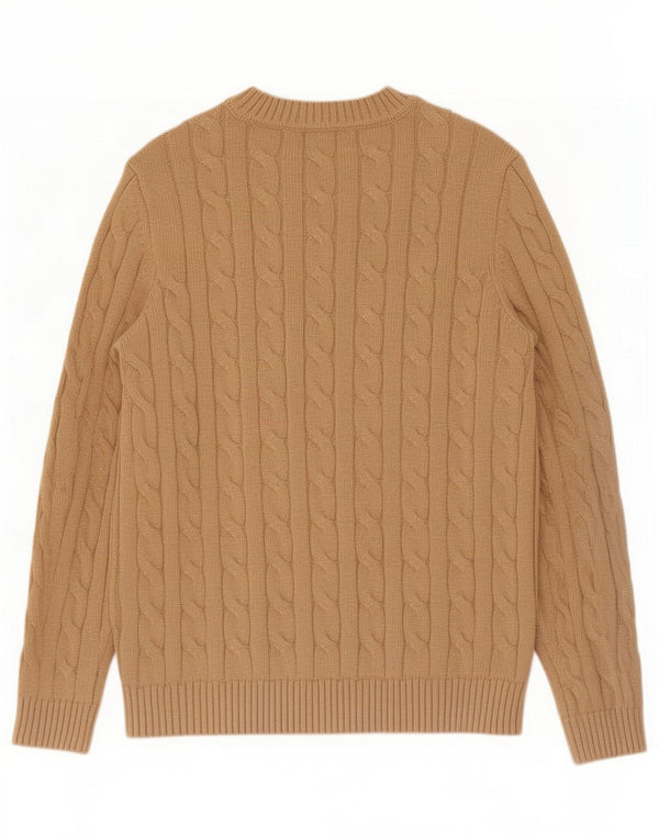 Crew Clothing Damski sweter z dekoltem w łódkę UK 14, duży, beżowy, bawełniany