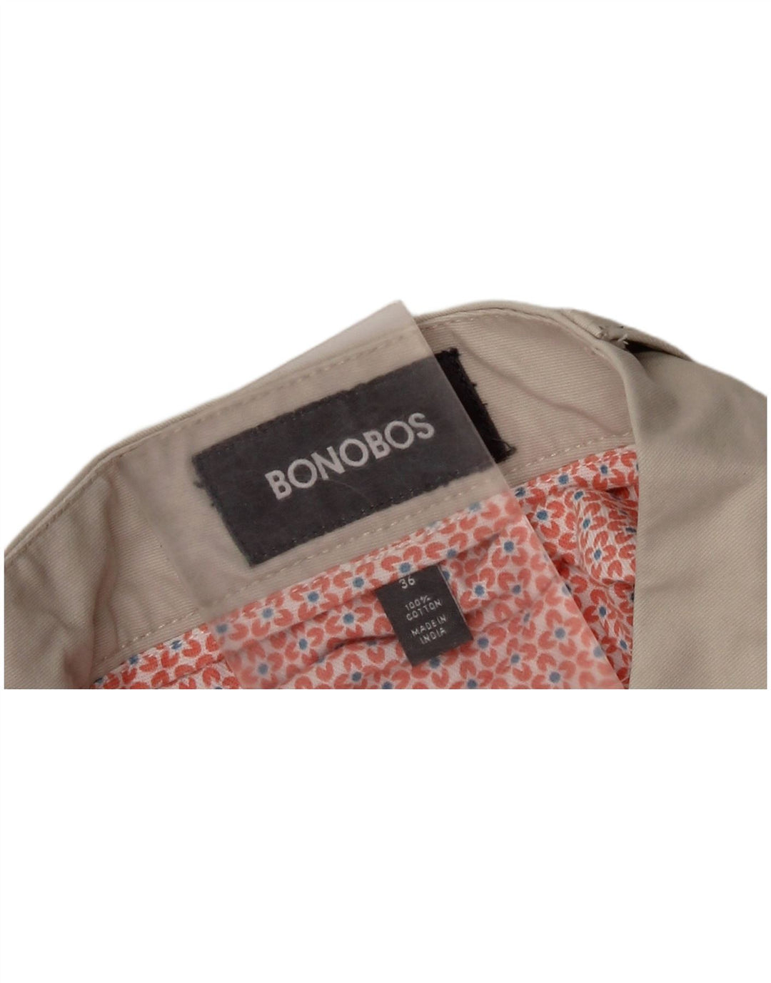 BONOBOS Męskie spodenki Chino W36 Duże Beżowe Bawełniane