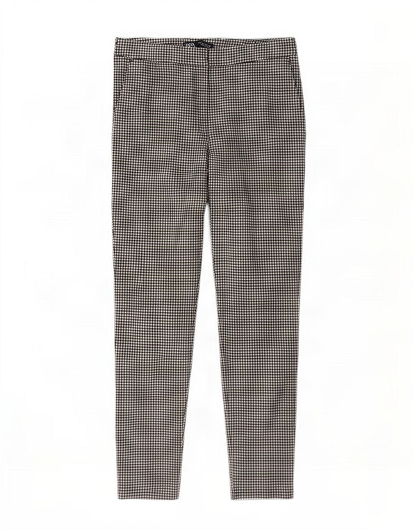 Spodnie damskie Zara Slim Chino, duże W30 L27, szara kratka