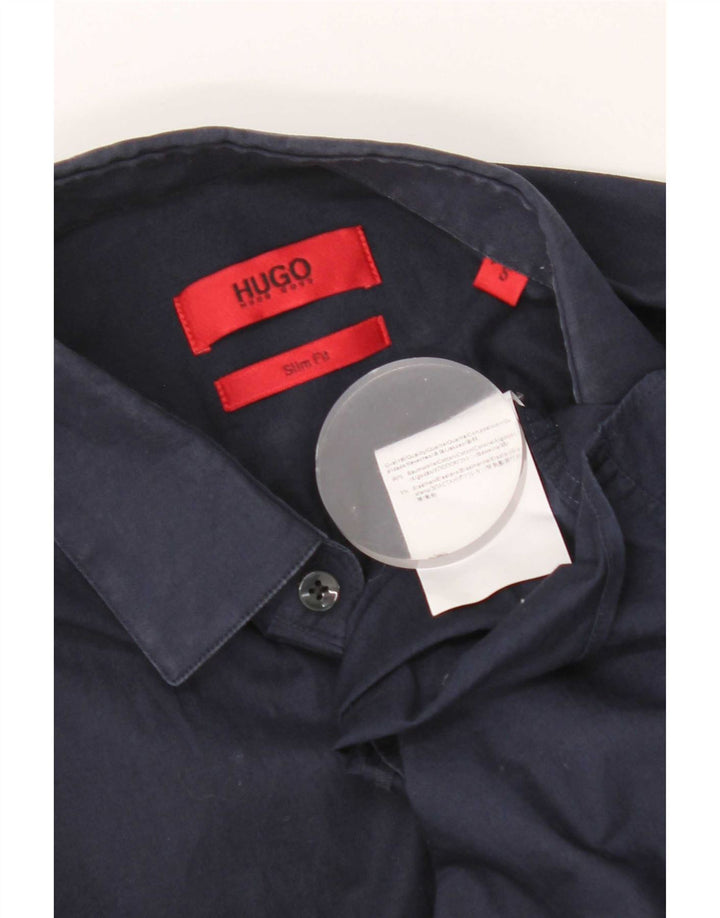 Koszula męska Hugo Boss Slim Fit, mała, granatowa, bawełniana