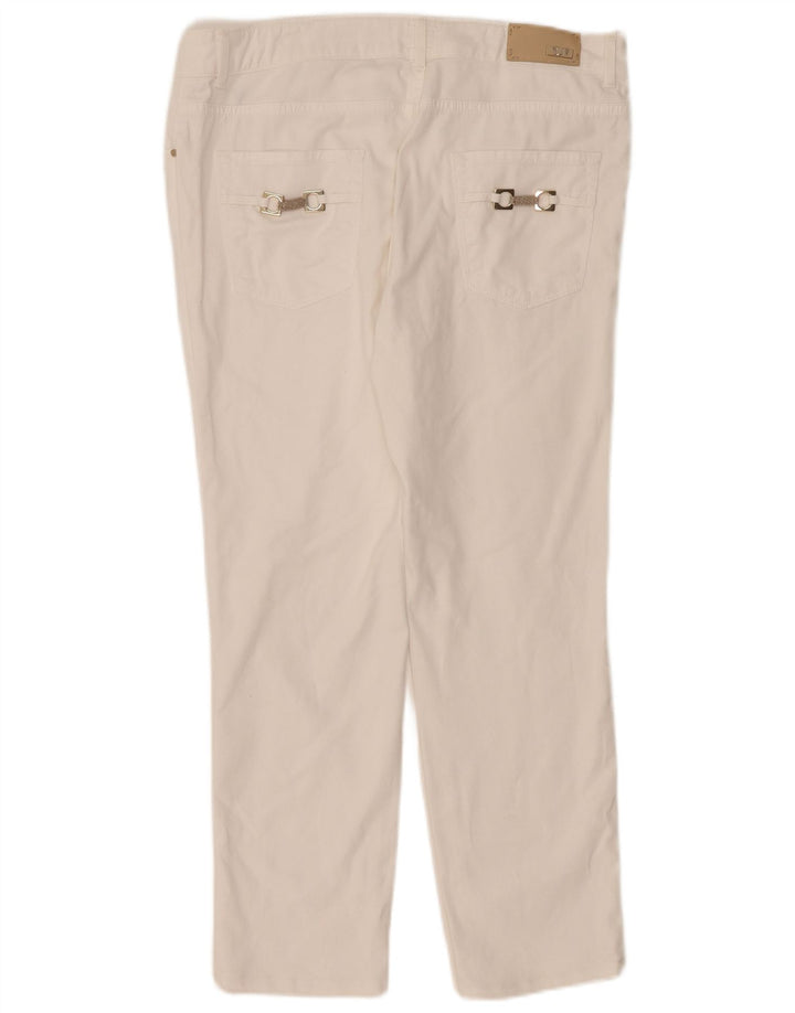 Damskie jeansy Trussardi o krótkim kroju IT 48 Medium W33 L26 Biała bawełna