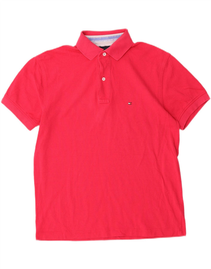 Męska koszulka polo Tommy Hilfiger, średnio różowa, bawełniana