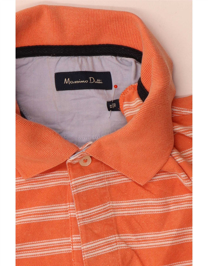 Męska koszulka polo Massimo Dutti 2XL w pomarańczowe paski