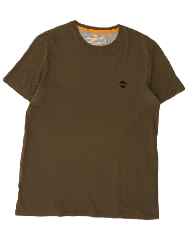 T-shirt męski slim fit Timberland, duży, bawełniany khaki