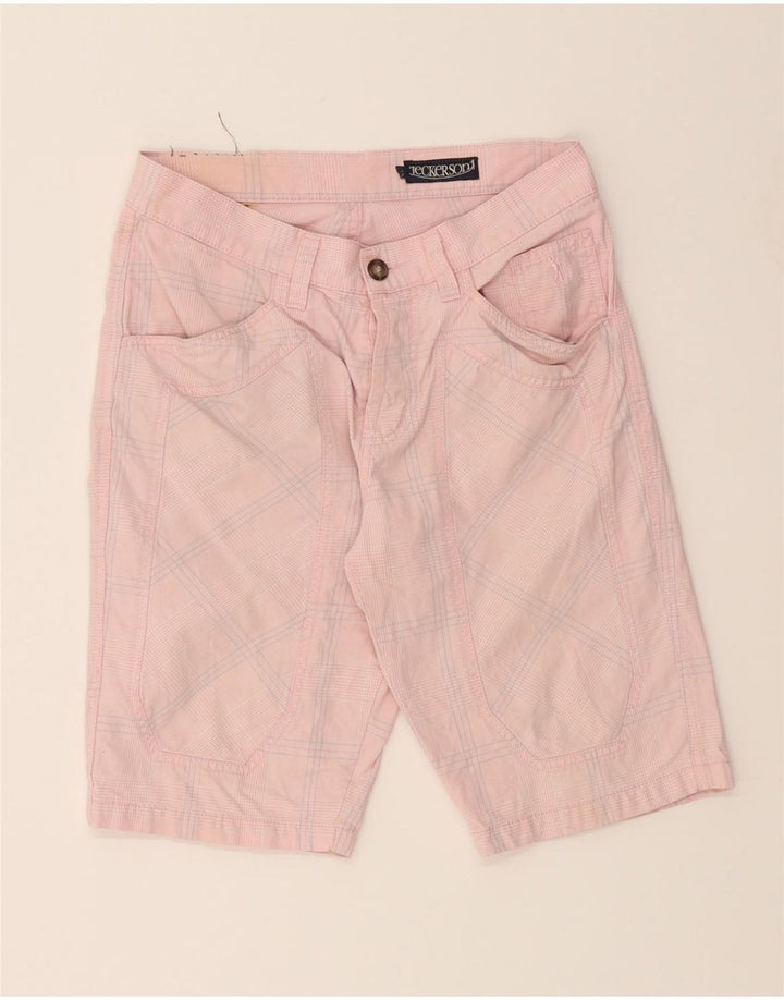 JECKERSON Mens Bermuda Shorts W30 Medium Pink Check Cotton Vintage Jeckerson and Second-Hand Jeckerson from Messina Hembry 